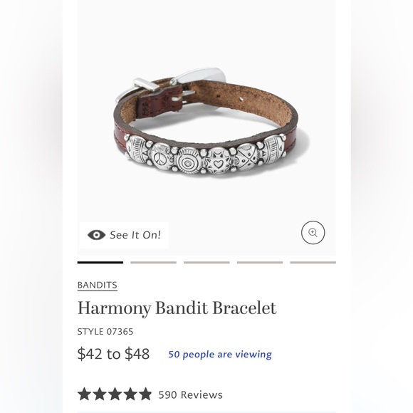 Brighton “Harmony Bandit” Brown Leather Band Bracelet - Picture 9 of 10